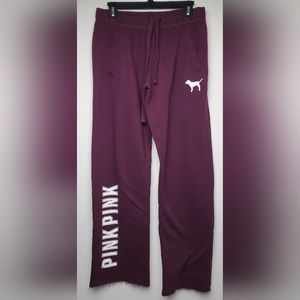Victoria's Secret Pink Lounge Sweatpants Pants Maroon/White XS